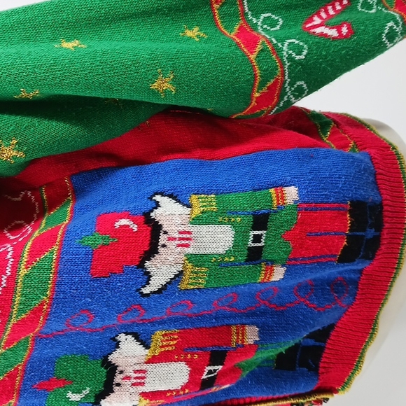 Vintage Casual Corner v-neck Christmas cardigan-sz M - Picture 7 of 12
